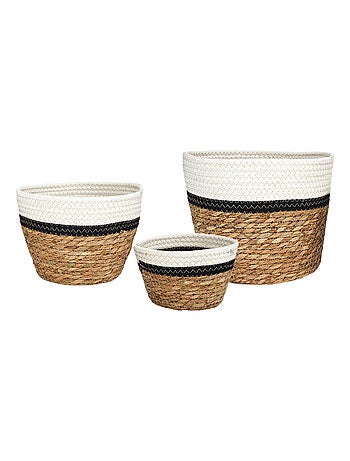 Lot de 3 paniers de rangement tressés BRAID