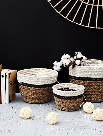 Lot de 3 paniers de rangement tressés BRAID