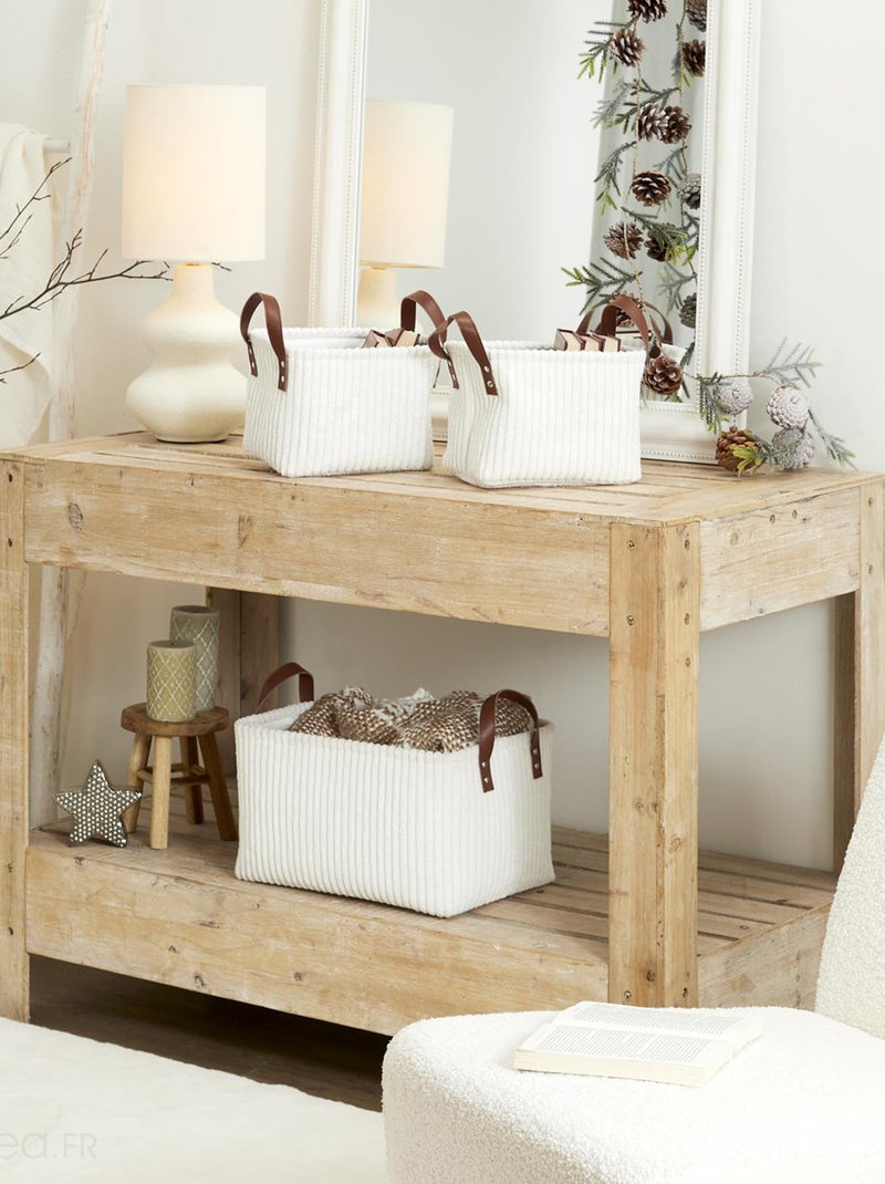 Lot de 3 paniers de rangement VELVETY Blanc - Kiabi