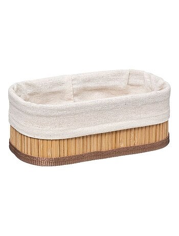 Lot de 3 paniers en bambou naturel et polyester