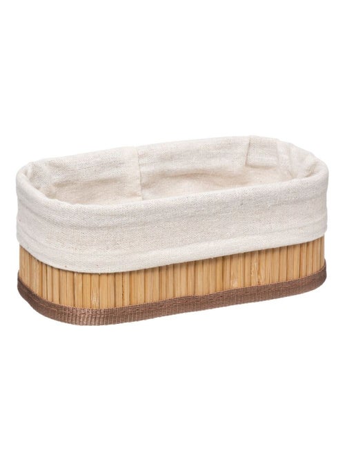 Lot de 3 paniers en bambou naturel et polyester - Kiabi