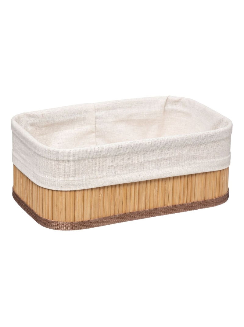 Lot de 3 paniers en bambou naturel et polyester Beige - Kiabi