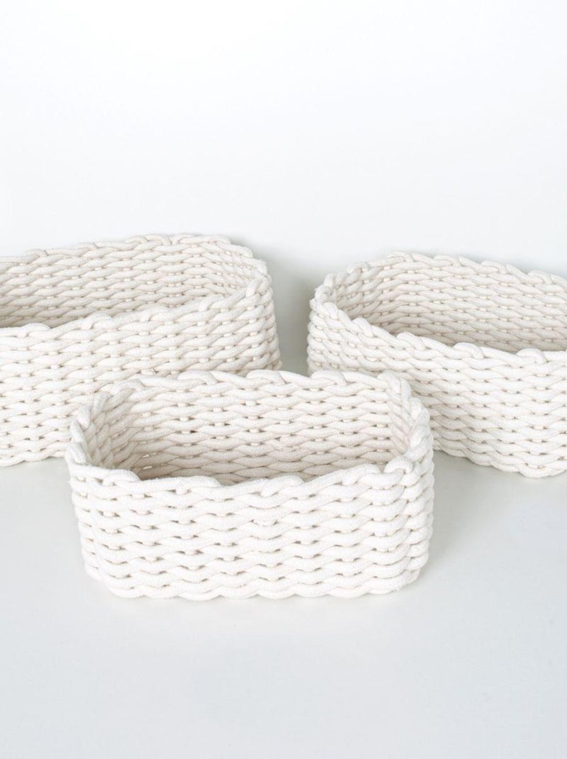 Lot de 3 paniers en corde INDIES Blanc - Kiabi