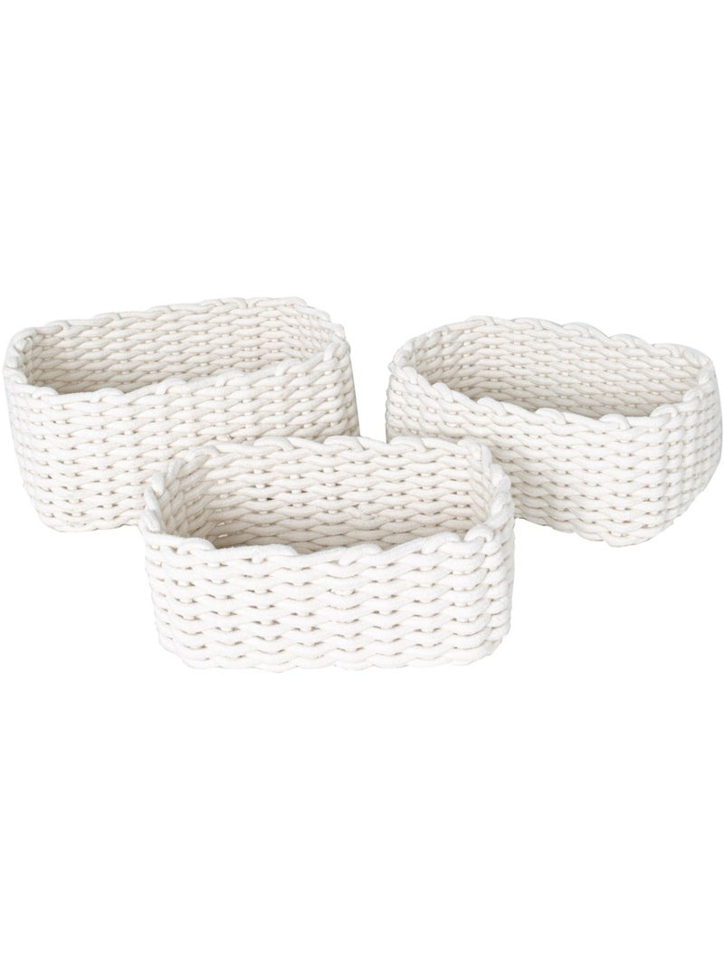 Lot de 3 paniers en corde INDIES Blanc - Kiabi