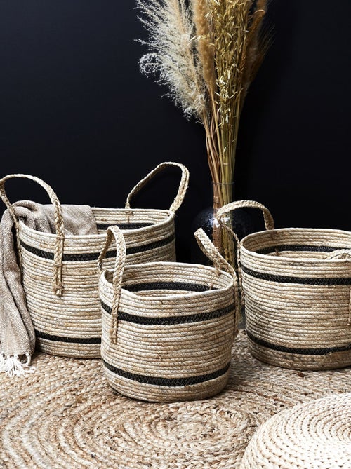 Lot de 3 Paniers en fibre de maïs - Kiabi