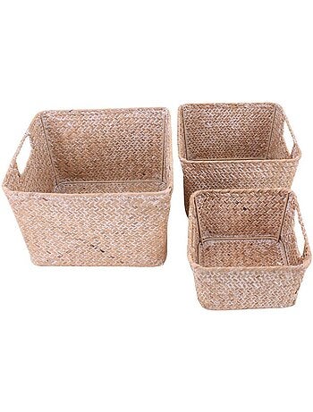 Lot de 3 paniers en fibre naturelle
