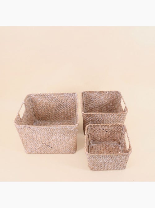 Lot de 3 paniers en fibre naturelle - Kiabi