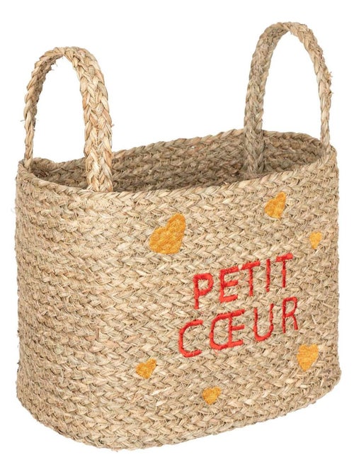 Lot de 3 paniers en osier assortis motifs cœur - Kiabi