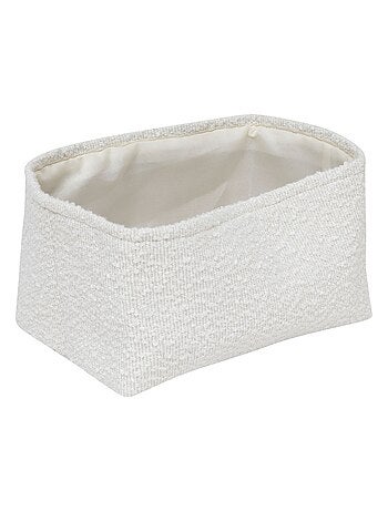 Lot de 3 paniers en tissu bouclette à poignées effet cuir LOE