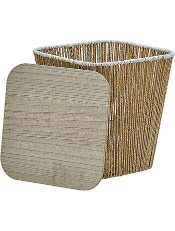 Lot de 3 paniers gigogne tressés avec couvercle BANJO