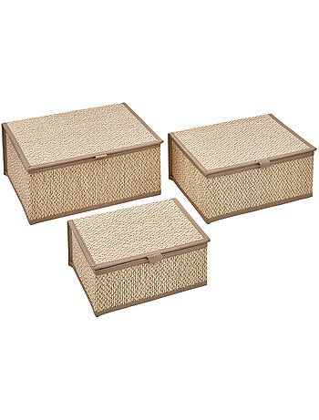 Lot de 3 paniers L25/30/33,5cm STEMY