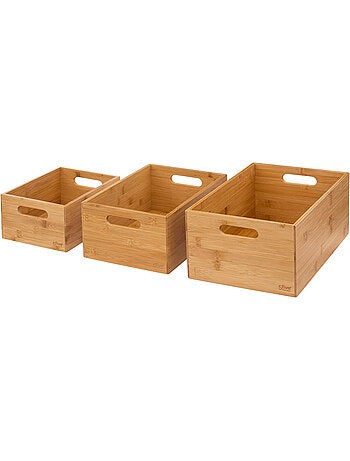 Lot de 3 paniers rectangle BLACKBAMBOO