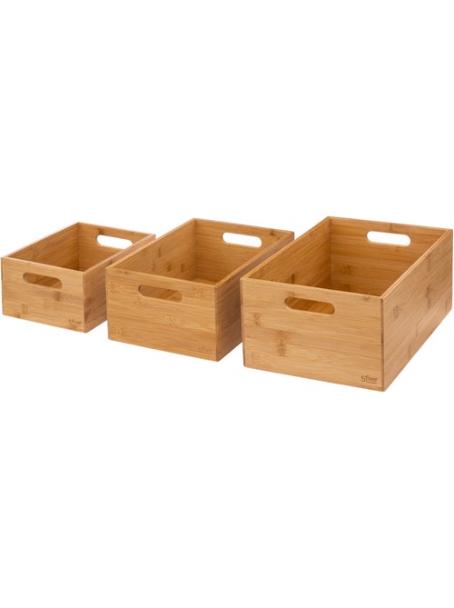 Lot de 3 paniers rectangle BLACKBAMBOO - Kiabi