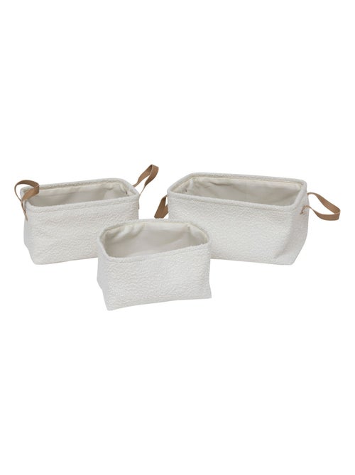 Lot de 3 paniers rectangles effet bouclette LOE - Kiabi
