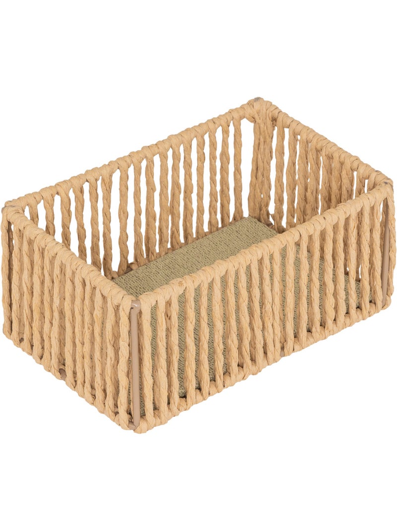 Lot de 3 paniers rectangulaires tressés ALI Beige - Kiabi