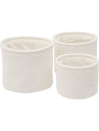 Lot de 3 paniers ronds BOUCLETTE
