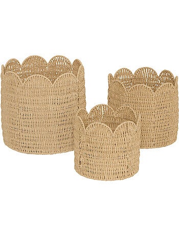 Lot de 3 paniers ronds en acier CYRIELLE