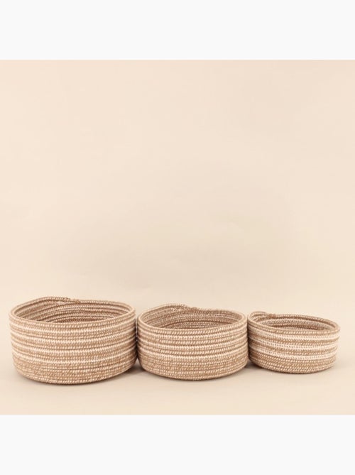 Lot de 3 paniers ronds en corde - Kiabi