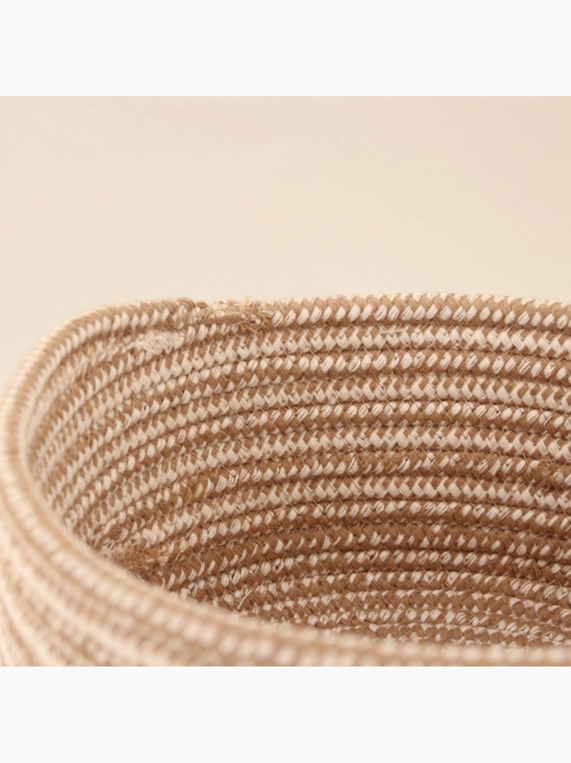 Lot de 3 paniers ronds en corde de coton Beige - Kiabi