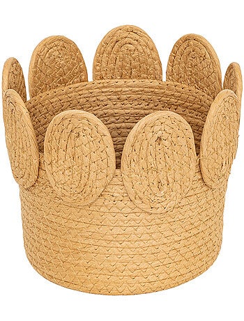 Lot de 3 paniers ronds en fibres végétales tressées INUIT