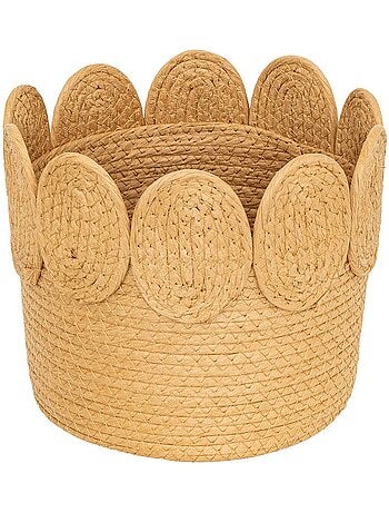 Lot de 3 paniers ronds en fibres végétales tressées INUIT