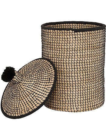 Lot de 3 paniers ronds en roseau NYERO