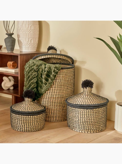 Lot de 3 paniers ronds en roseau NYERO - Kiabi Lot de 3 paniers ronds en roseau NYERO - Kiabi