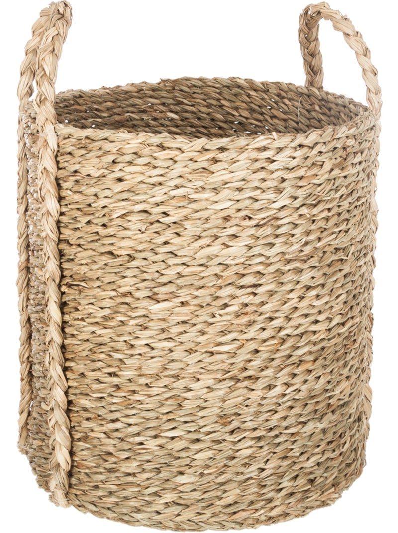 Lot de 3 paniers ronds en roseau tressé à poignées KILIAN Beige - Kiabi