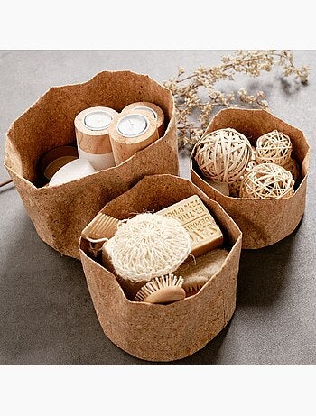 Lot de 3 paniers ronds SIMPLICITY