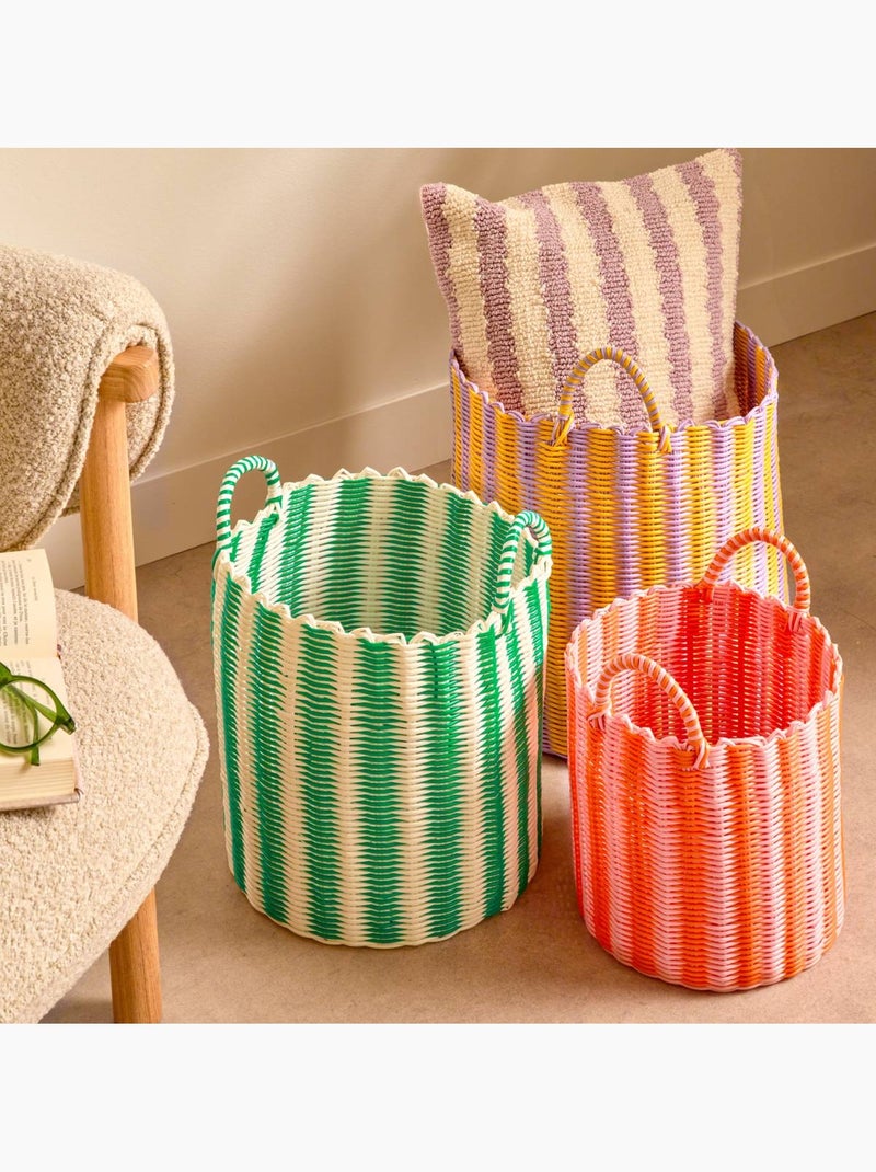 Lot de 3 paniers tressés à poignées pool Multicolore - Kiabi