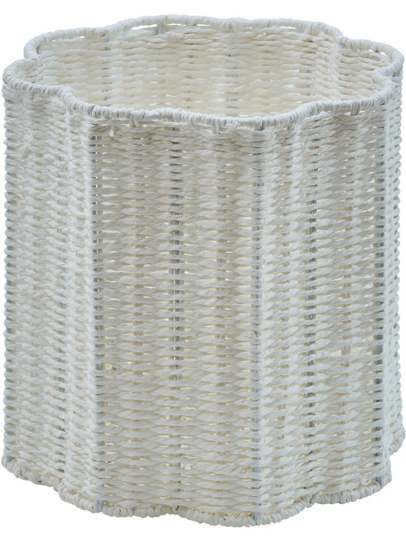 Lot de 3 paniers tressés forme fleur FLEUR DE ROSE Blanc - Kiabi