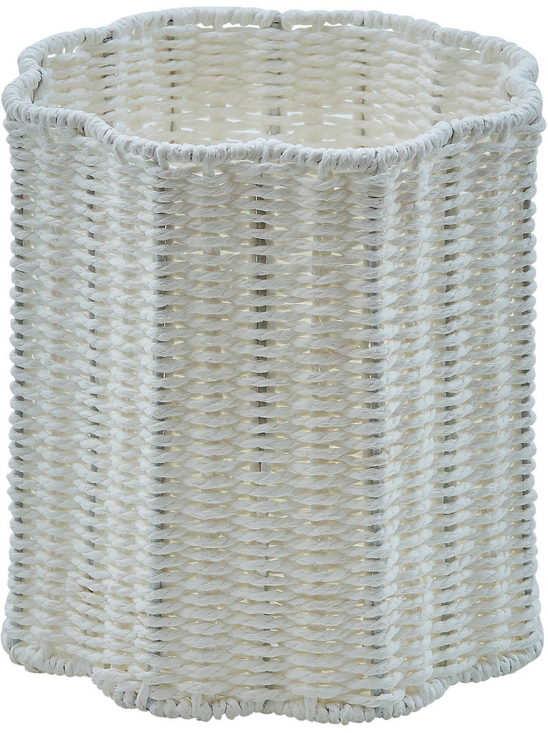Lot de 3 paniers tressés forme fleur FLEUR DE ROSE Blanc - Kiabi