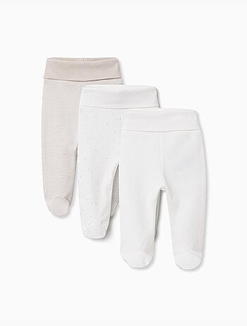 Lot de 3 pantalons à pieds en coton