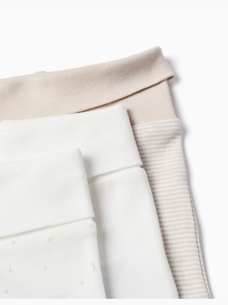 Lot de 3 pantalons à pieds en coton Blanc - Kiabi