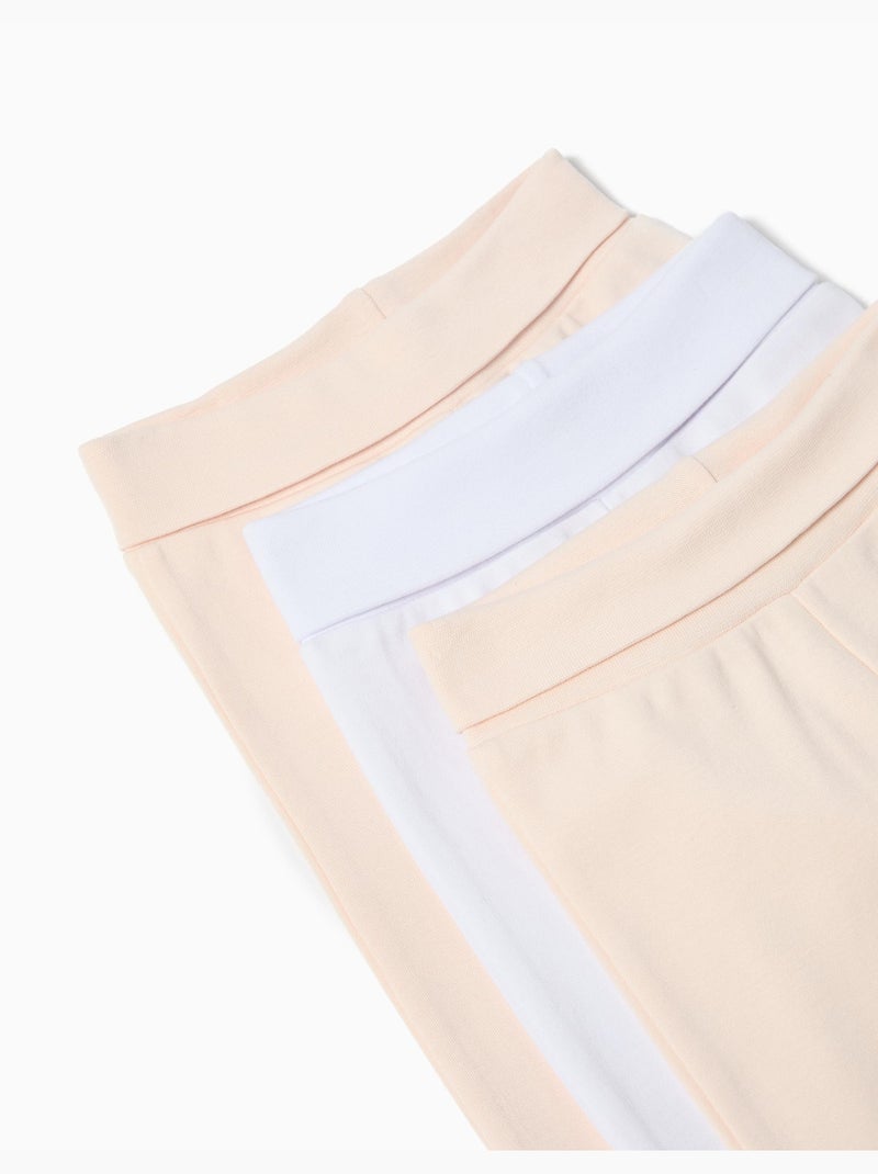Lot de 3 pantalons à pieds pour bébé MO Fashion Blanc Rose - Kiabi