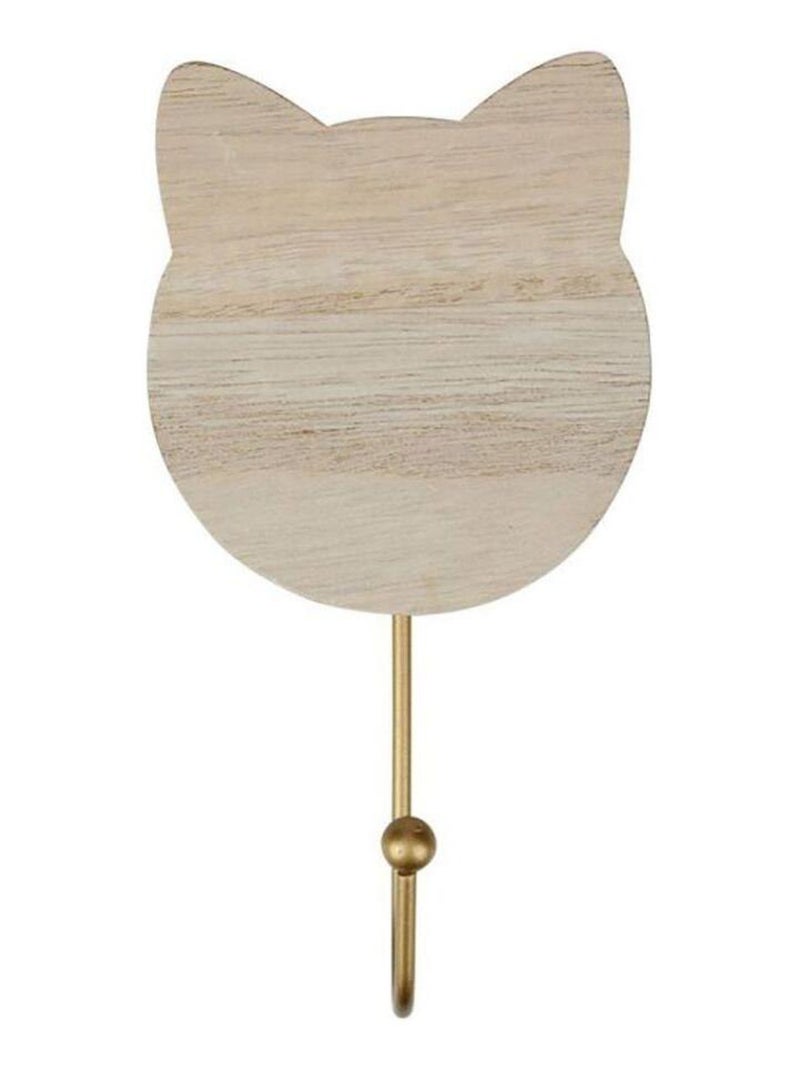 Lot de 3 patères bois chat naturel Beige - Kiabi