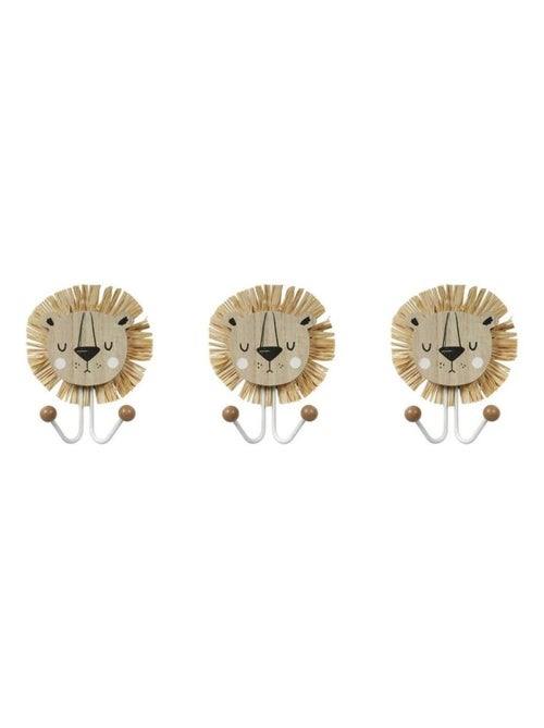 Lot de 3 patères Lion - Kiabi