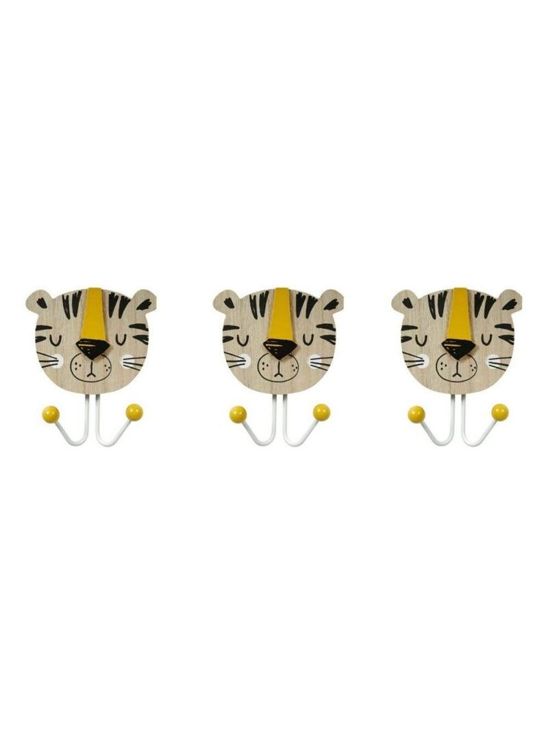 Lot de 3 patères Tigre Beige - Kiabi