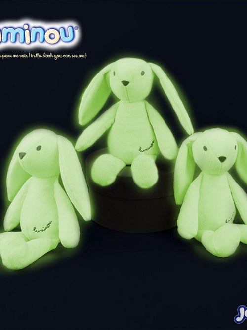 Lot de 3 peluches Lapin Luminou - lumineuse naturelle fonctionne sans pile  et  21cm - - Kiabi