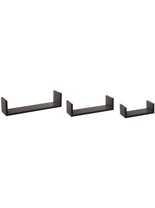 Lot de 3 petites étagères murales effet bois design flottant FIXY - Kiabi