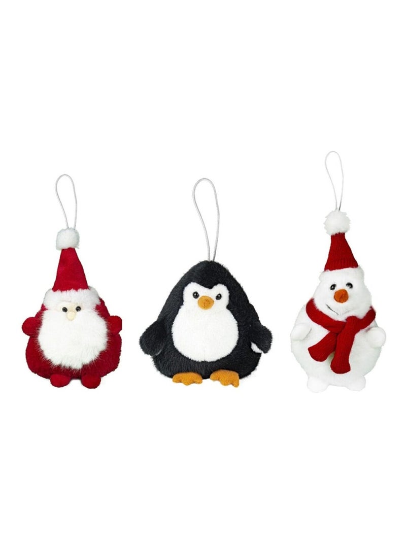 Lot de 3 petites peluches boules de Noël Multicolore - Kiabi