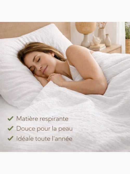 Lot de 3 pièces - Parure de lit en gaze de coton unie - L22G - Kiabi Lot de 3 pièces - Parure de lit en gaze de coton unie - L22G - Kiabi