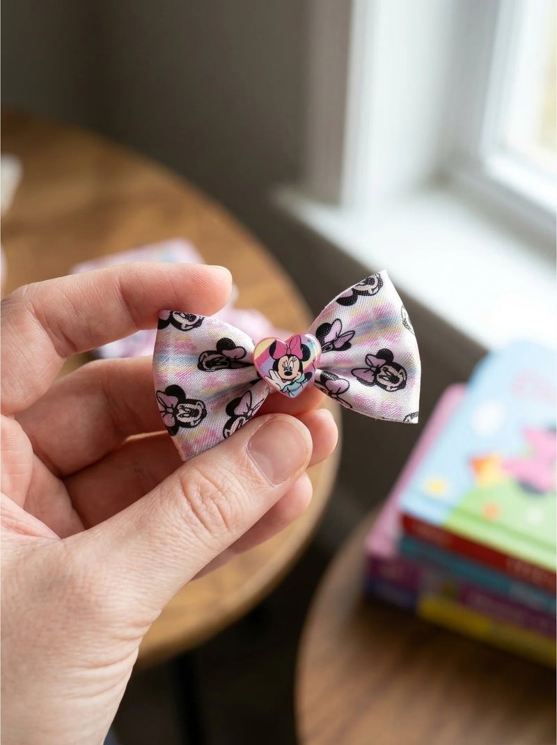 Lot de 3 pinces à cheveux nœud en résine minnie disney Rose - Kiabi