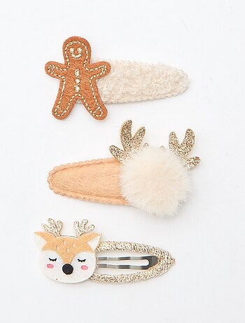 Lot de 3 pinces clic clac 'Noël'