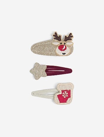 Lot de 3 pinces clic clac 'Noël'