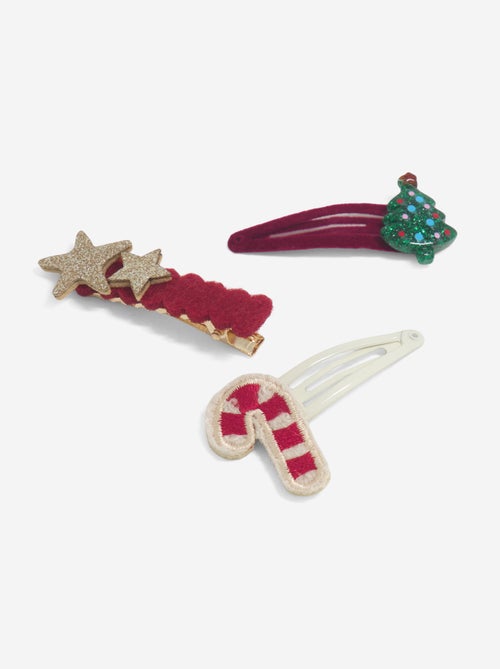 Lot de 3 pinces clic clac 'Noël' - Kiabi