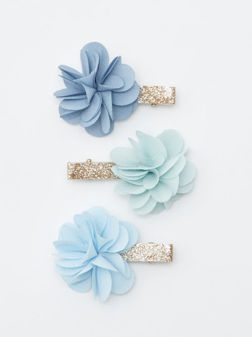 Lot de 3 pinces croco à fleurs - Kiabi