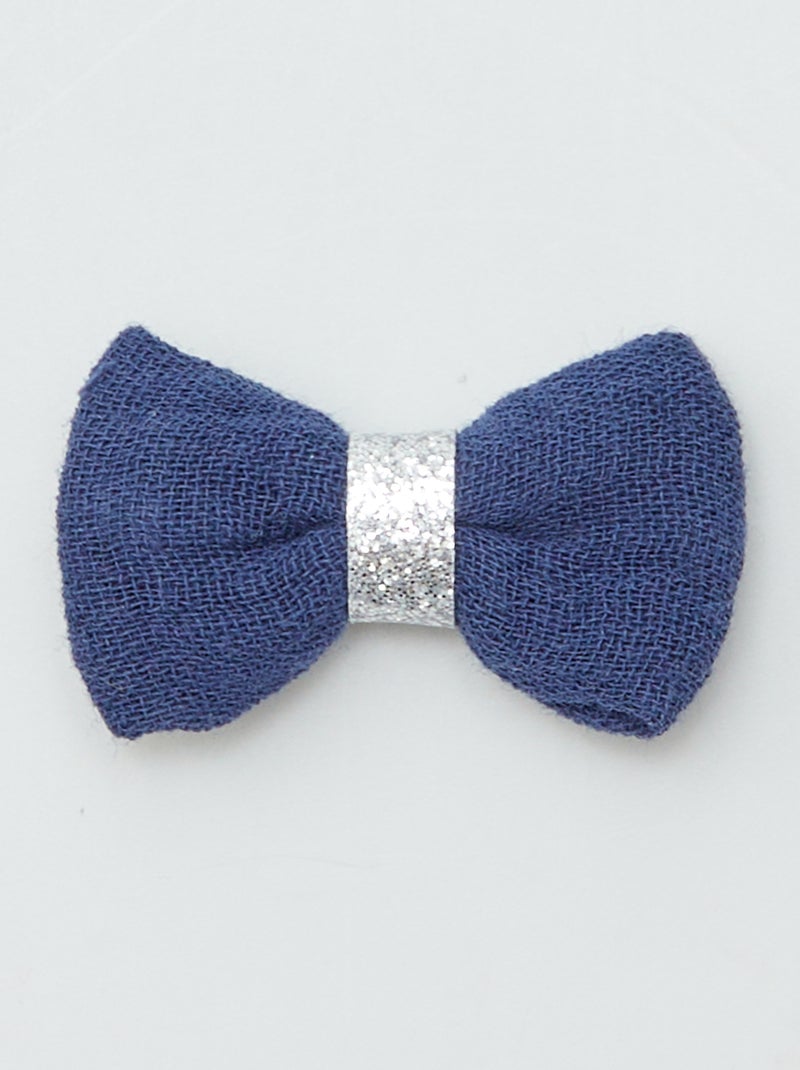 Lot de 3 pinces croco à noeud BLEU - Kiabi