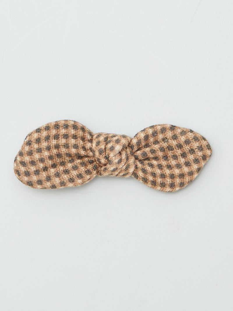 Lot de 3 pinces croco à noeud Marron - Kiabi