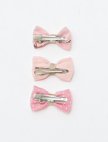 Lot de 3 pinces croco nœuds